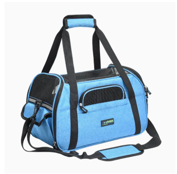 GOOPAWS Soft Sided Pet Cat Carrier Perfect for Travel, Turquoise, 19"