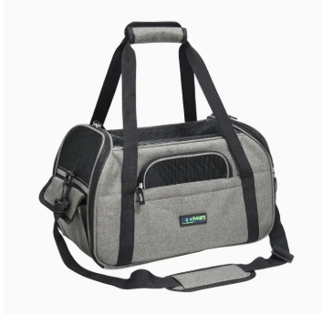 GOOPAWS Soft Sided Pet Carrier Comfort for Outdoor, Smoke Grey, 19"