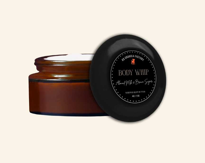K9 Granola Bed & Bath Spa Collection, Almond Milk & Brown Sugar Body Whipped Butter for Dogs, 4oz