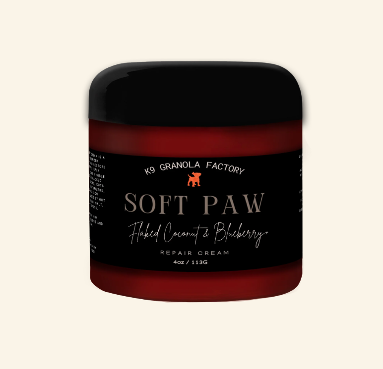 K9 Granola Bed & Bath Spa Collection, Flaked Coconut & Blueberry Soft Paw Repair Treatment for Dogs, 4oz