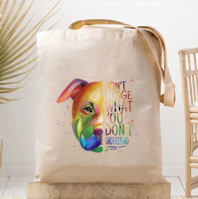 Canvas Tote, Don't Judge-Pitty, Pittbull