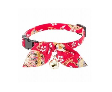 Necoichi Cat Collar Kimono Ribbon Red