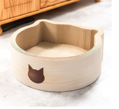 Necoichi Cat Head Scratcher Bed Birch