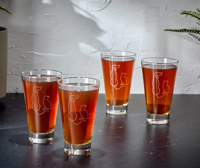 Libbey Modern Pets BFF's Hi-Ball Glass, 14oz