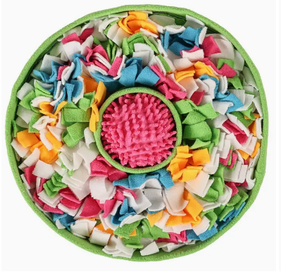 Snuffy - Colorful Dog Hide Snuffle Food Bowl, Green