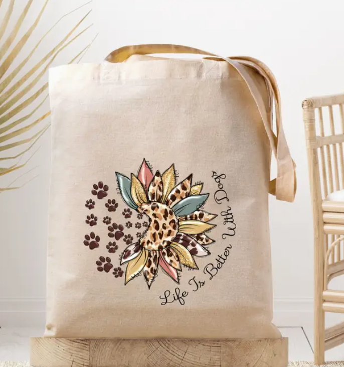 Canvas Tote, Life is Better With Dogs