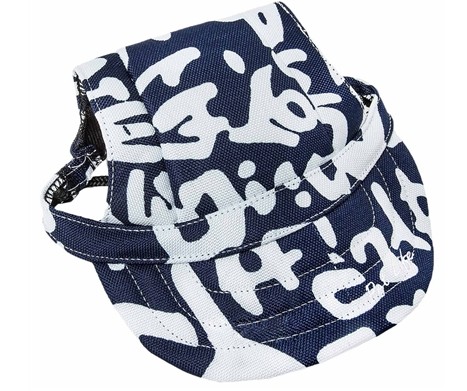 Bone Cappa' Zebra Graffiti Sculptured UV Protectant Adjustable Fashion Dog Hat Cap, LRG