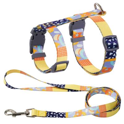 Touchcat ® Multi-Shape Patterned Fashion Cat Harness and Leash, Medium
