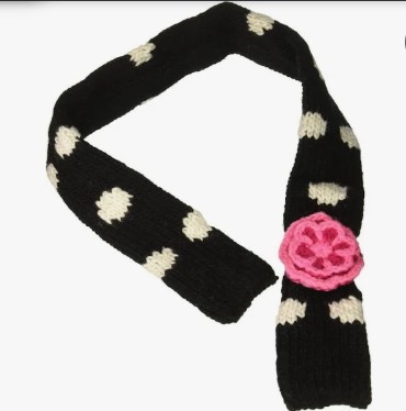Black Polka Scarf L
