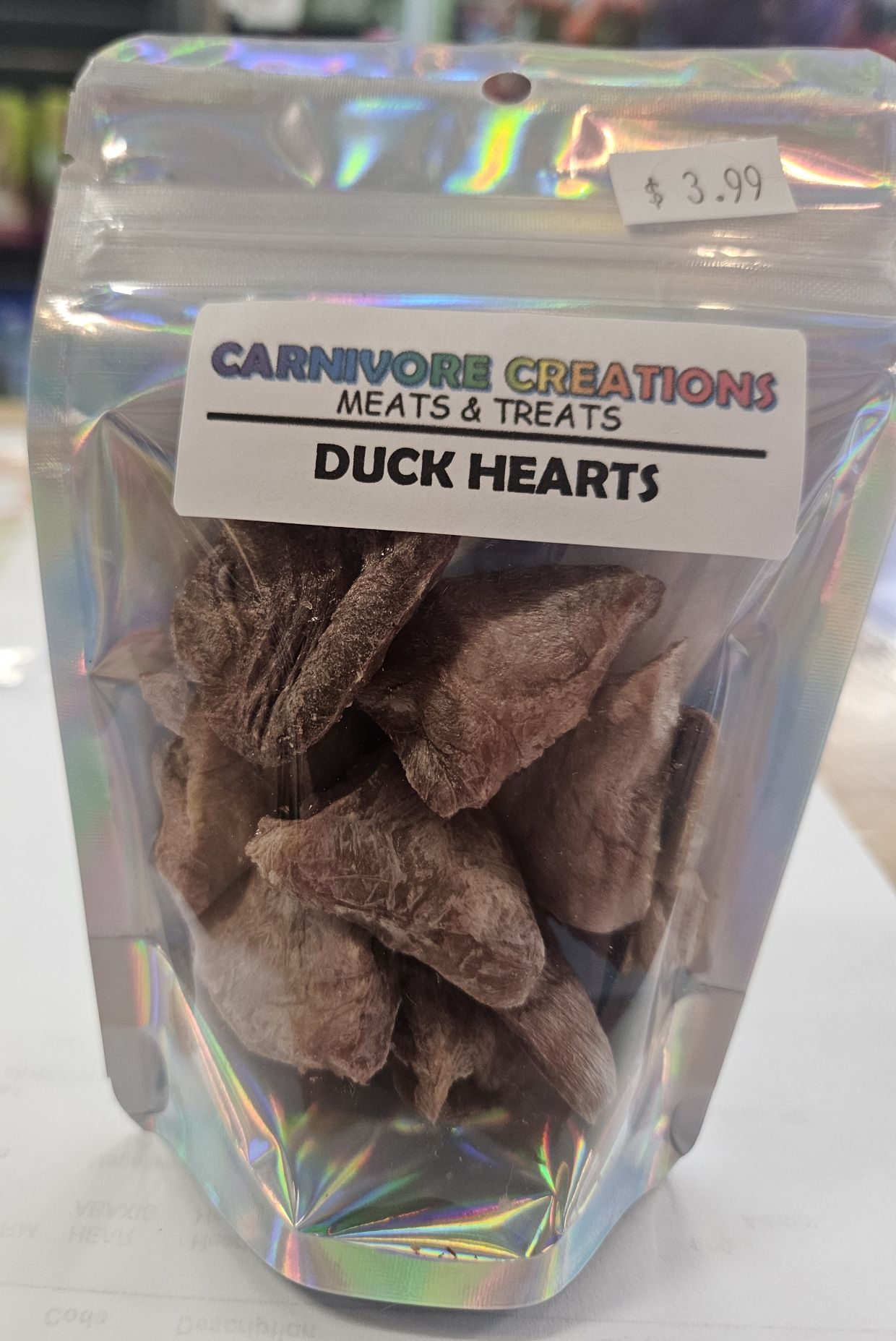 Carnivore Creations  Duck Heart Slices 0.5oz