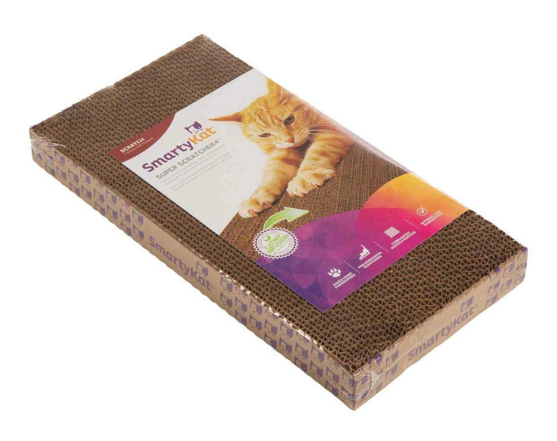 SmartyKat Super Scratcher Corrugate Double Wide Cat Scratcher with Catnip