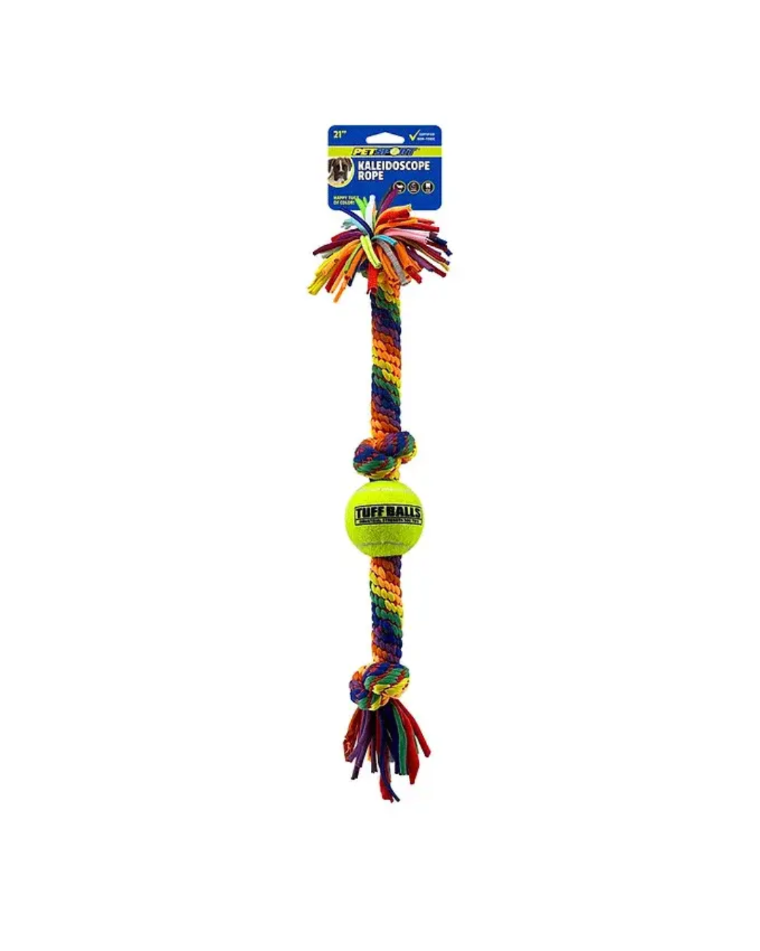 Petsport Kaleidoscope Rope21" 3-Knot w/2.5" Ball L