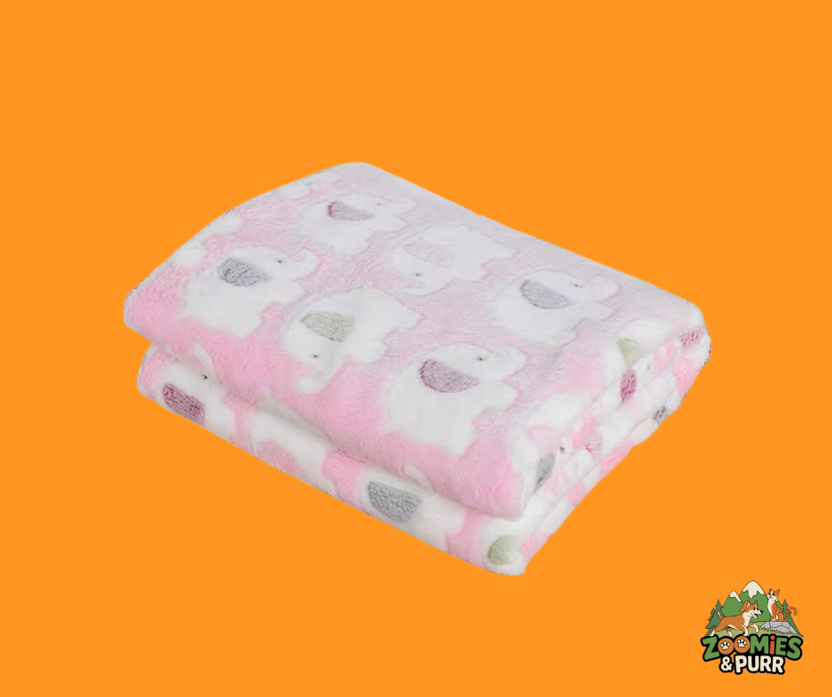 Sierra Snuggle Paws Cozy Fleece Blanket - Pink Elephant