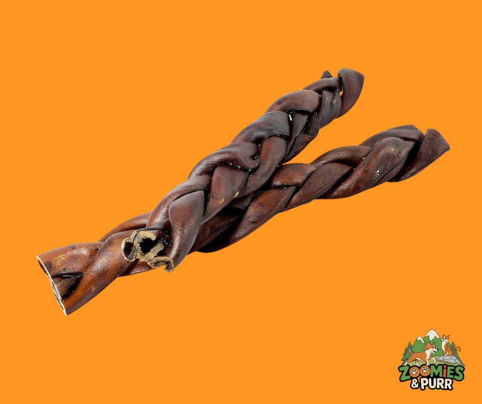 Zoomies & Purr 12" Braided Beef Basted Collagen Stick (Single)