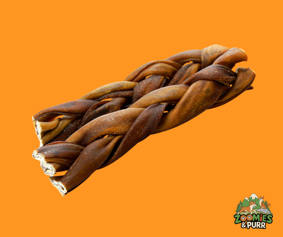 Zoomies & Purr 6" Braided Beef Basted Collagen Stick (Single)