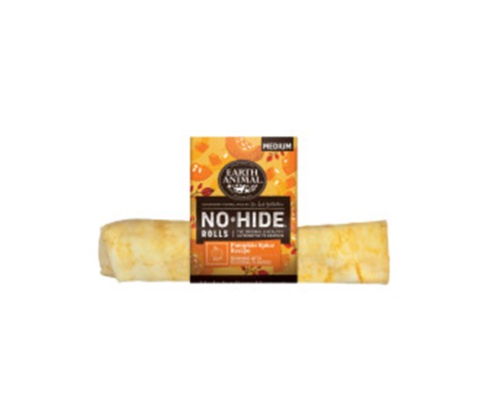 Earth Animal No-Hide Seasonal Pumpkin Spice Rolls Dog Treats, Medium, 1-count