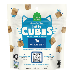 OPEN FARM CAT FREEZE-DRIED RAW KITTY CUBES TREATS, SURF & TURF RECIPE 1.5OZ