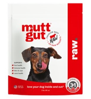 MUTT GUT DOG MICROBIOME BEEF RAW FROZEN 3LB