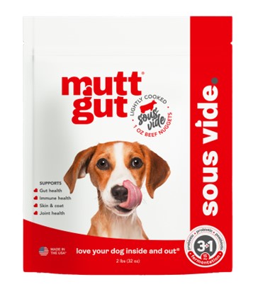 MUTT GUT DOG MICROBIOME LIGHTLY COOKED BEEF FROZEN 2LB