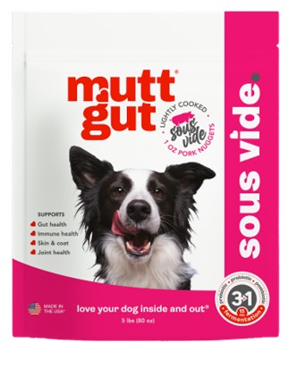 MUTT GUT DOG MICROBIOME LIGHTLY COOKED PORK FROZEN 5LB