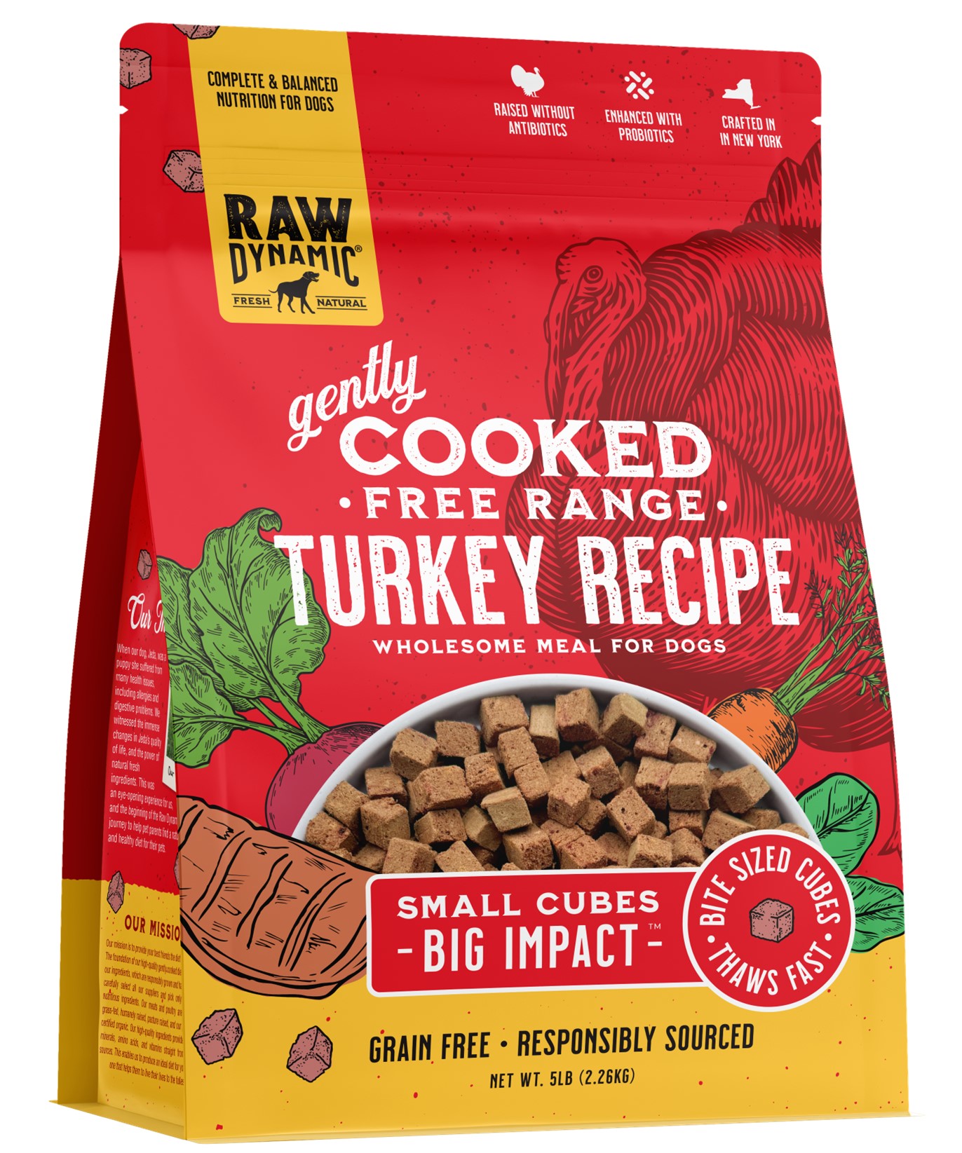 RAW DYNAMIC DOG GENTLY COOKED TURKEY FROZEN 5LB
