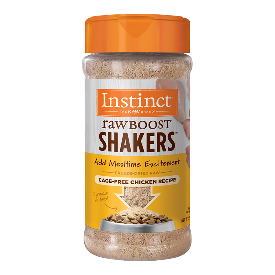 INSTINCT CAT RAW BOOST SHAKERS FREEZE-DRIED GRAIN FREE CAGE FREE CHICKEN RECIPE 5.5OZ