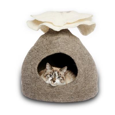 Wool Pet Cave, Bouquet, Natural/White
